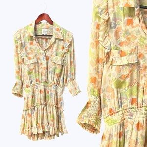 Misa Los Angeles drop waist dress with ruffles size medium